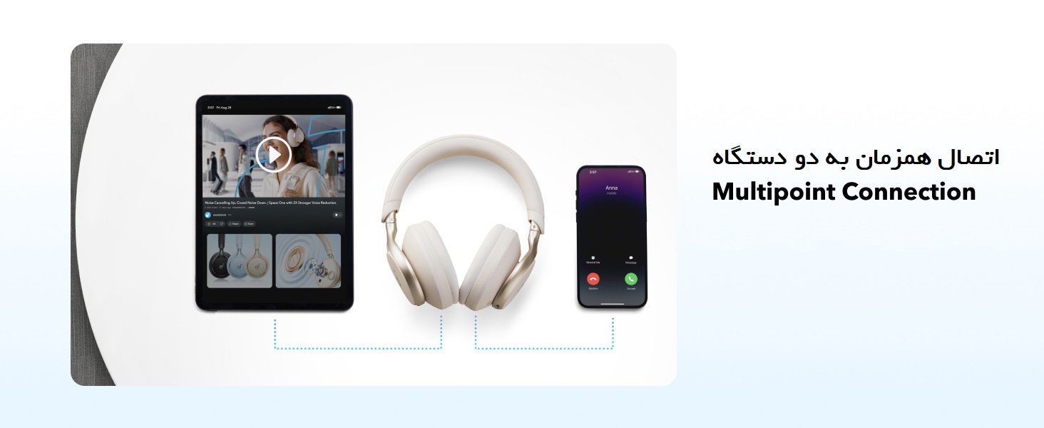 هدفون بلوتوثی انکر مدل SoundCore Space One 