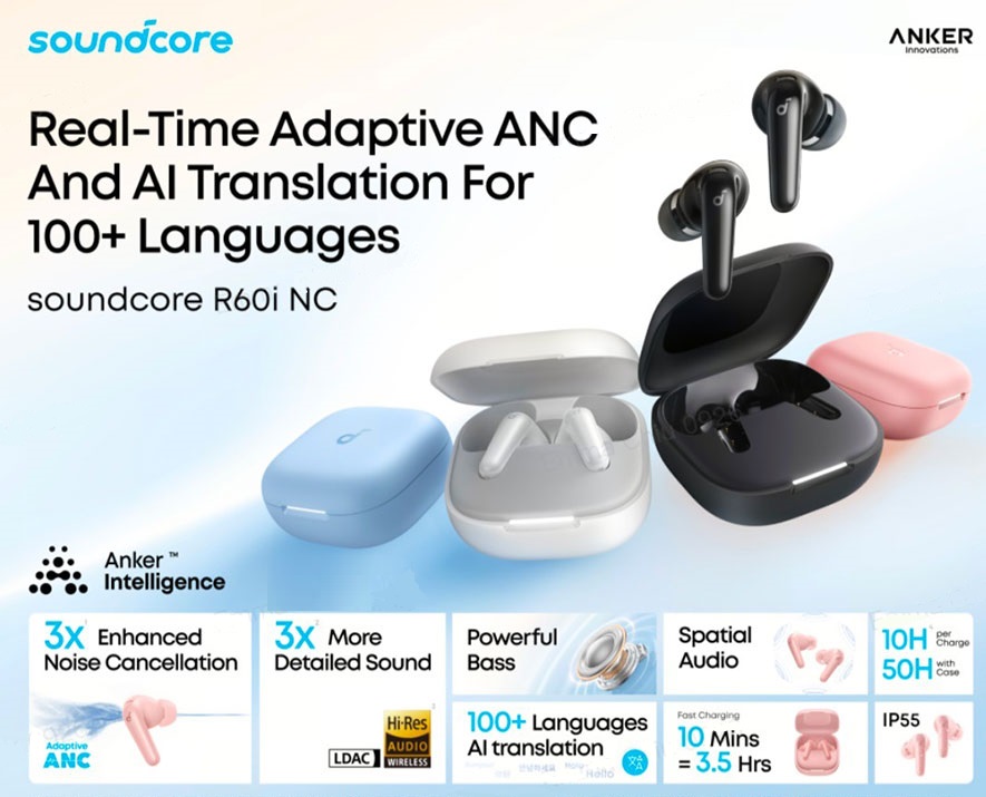 هندزفری بلوتوثی انکر مدل Soundcore R60i NC