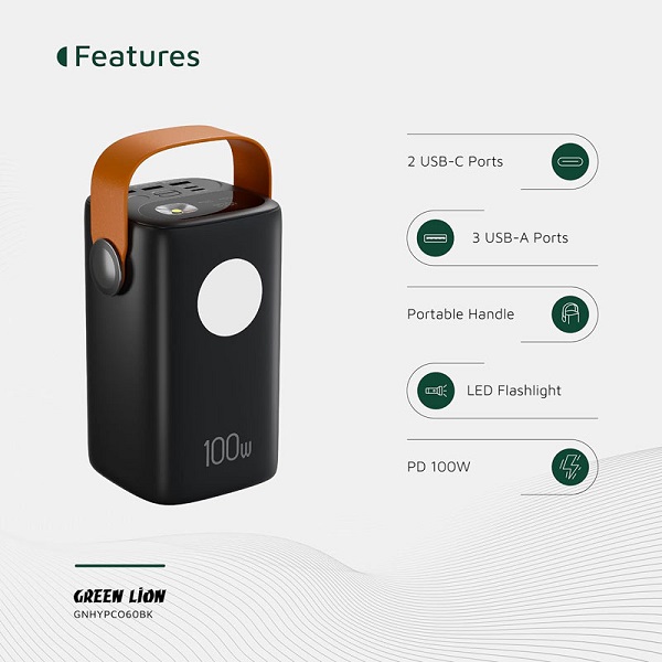 پاوربانک گرین لاین مدل Hyper Core 60 ظرفیت 60000 میلیآمپر